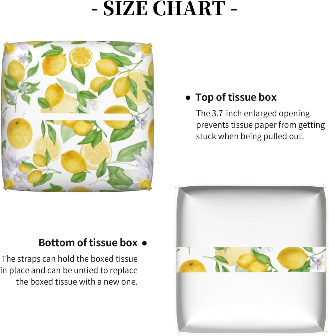 Lemon Tissue Box Cover Tissue Holder, Tissue Case, Kitchen Desktop Home Decorative Tissue Box Home Office Desk Car Decor