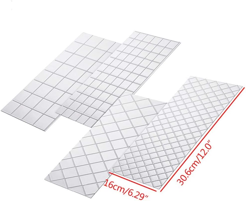 Cake Fondant Impression Mat Mold Diamond Quilted Grid Texture Embossed Lace Embossing Mat Cake Decorating Supplies for Cupcake Wedding Cake Decoration Tools(Set of 4）