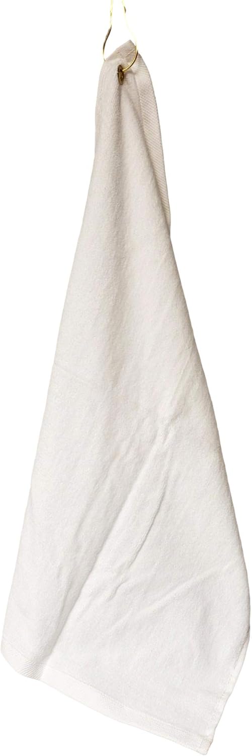 Cotton Golf Bag Towel with Clip (White)