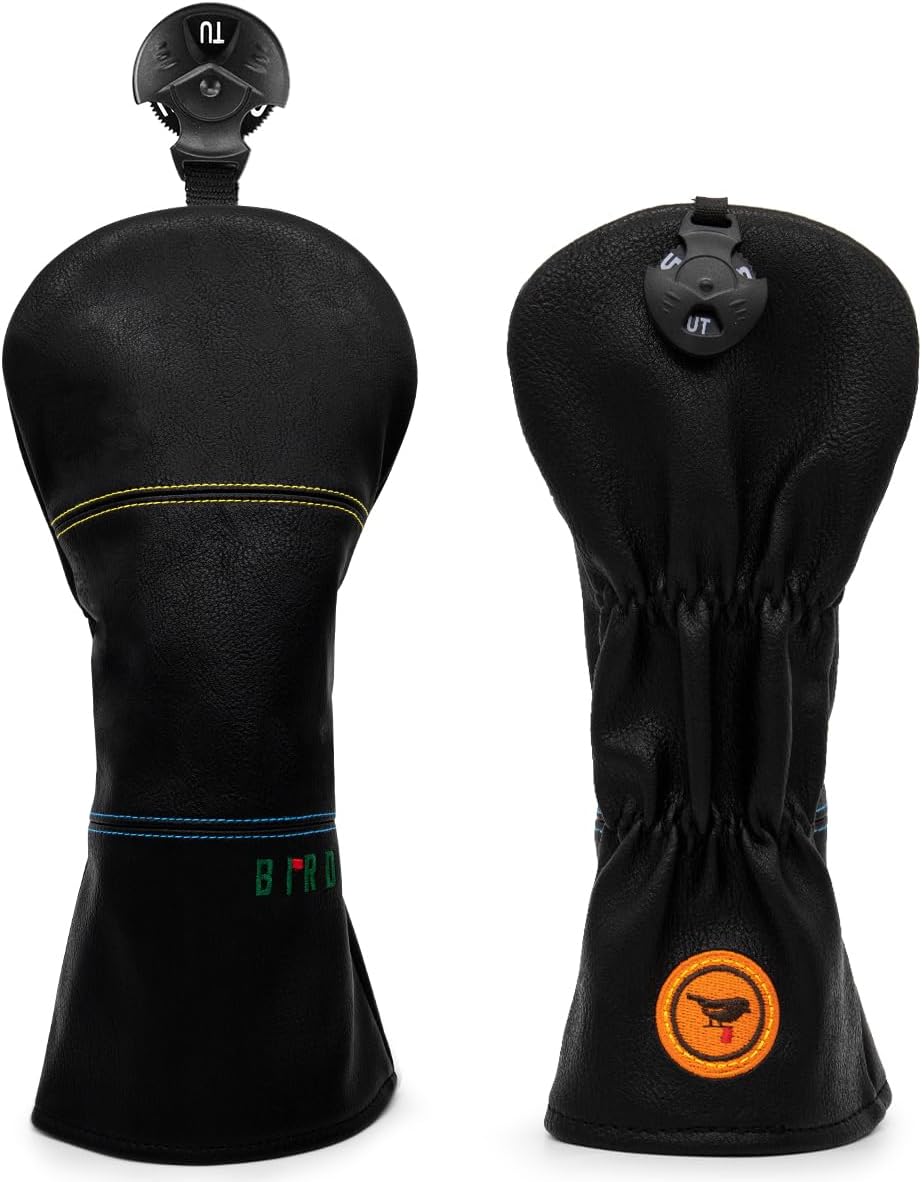 Golf Club Headcover 3 Wood Headcover Birdie Design Magnetic Closure Elegant Embroidery Premium Leather Driver Fairway Wood Hybrid Blade Mallet Putter Cover