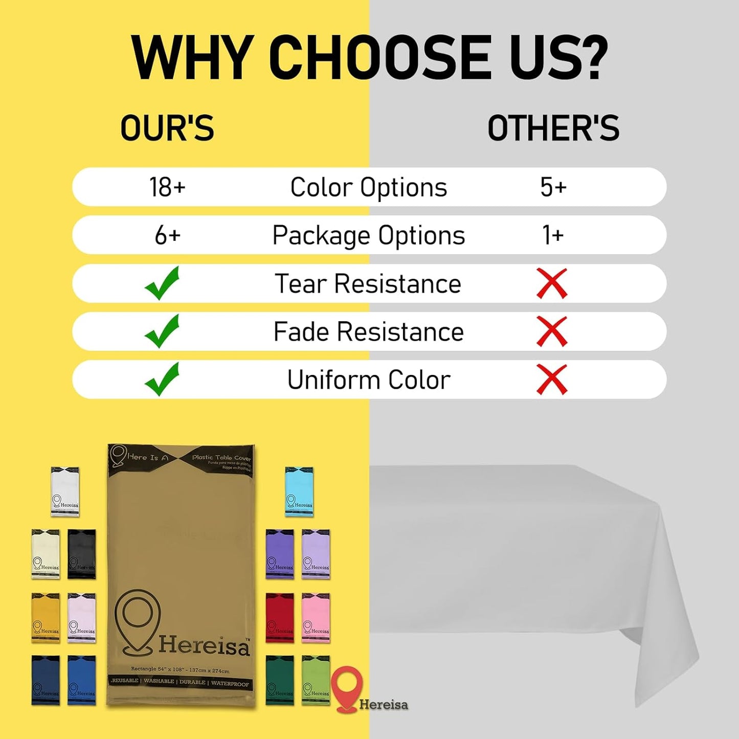 Plastic Gold Tablecloths 3 Pack Disposable Table Covers 54 x 108 Inch Golden Table Cloths for Fall Parties Harvest Graduations Anniversary Thanksgivings Weddings