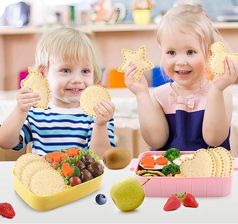 Cookie Cutter Set for Baking, 5PCS Sandwich Fondant Cake Fruit Vegetable Shapes Cutter Set (Square)