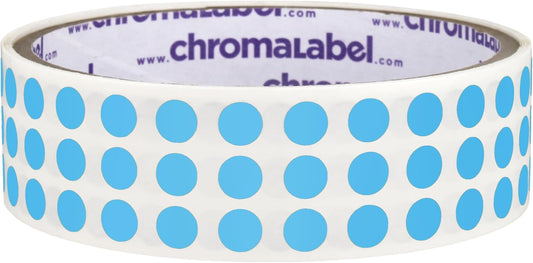 ChromaLabel 1/4 Inch Circle Sticker Labels, High Visibility Permanent Sticker Dots, Round Color Coding Labels - 1000 Sticky Dots per Roll, Light Blue Stickers