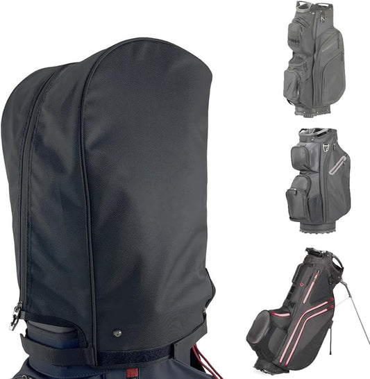 BOYEA & SKULLEAP Golf Bag Cover rain Cover/Hood Nylon Waterproof dust Cover Fits Most Golf cart Bags Easy to use Collapsible and removabl Golf Accessory Gifts (1680D Nylon, Large)
