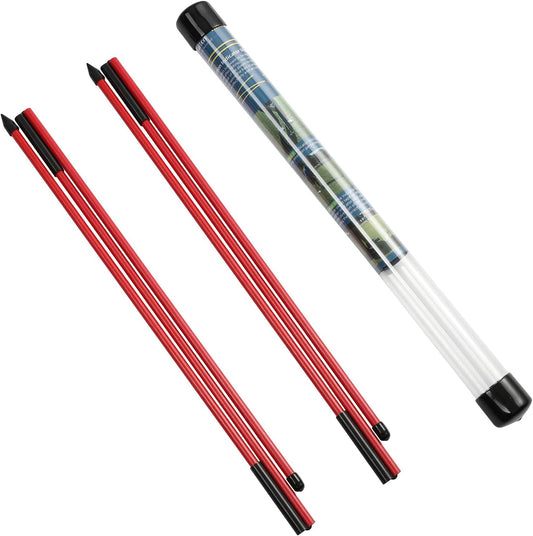 Rhino Valley Golf Alignment Sticks - 48" Collapsible Golf Practice Rods for Aiming, Putting, Full Swing Trainer, Posture Corrector with Clear Tube Case, Golf Training Equipment
