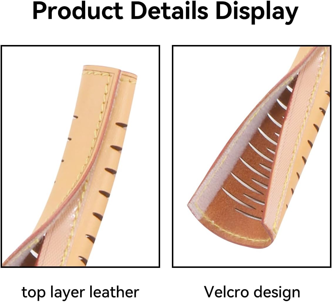 Jiesinlov 2Pcs Bag Handle Wrap Covers for Speedy 25 30 35,Vachetta Leather Grip Protector Strap,Stain and Abrasion Resistant(Apricot)