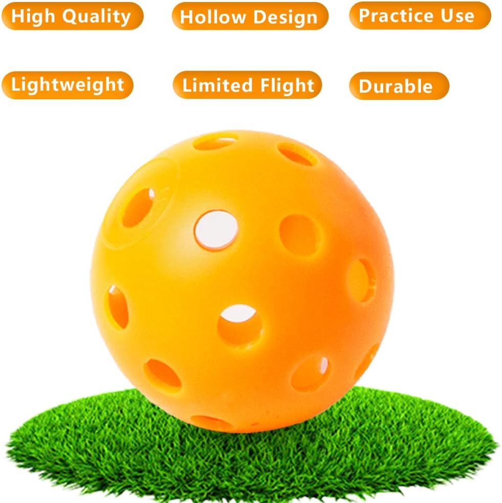 THIODOON Practice Golf Balls Limited Flight Golf Balls 40mm Hollow Plastic Golf Training Balls Colored Airflow Golf Balls for Swing Practice Driving Range Home Use Indoor