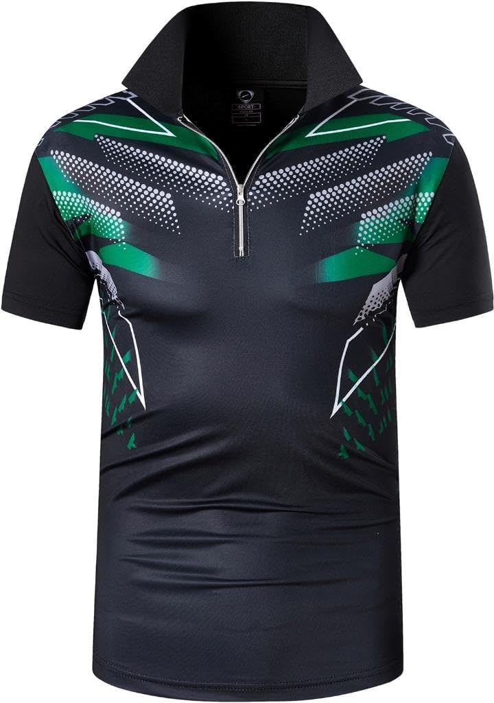 jeansian Men's Sport Outdoor Quick Dry Fit Short Sleeves Polo Tee Shirt Tshirt T-Shirt Tops Golf Tennis Bowling LSL195