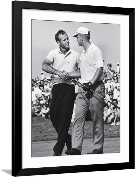 ART.COM Wall Premium Photographic Print Golfer Jack Nicklaus and Arnold Palmer During National Open Tournament on Black Frame by John Dominis, 32" x 40"