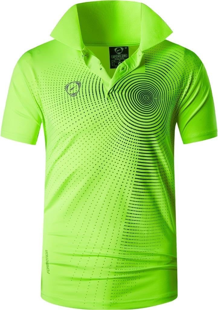 jeansian Men's Sport Outdoor Quick Dry Fit Short Sleeves Polo Tee Shirt Tshirt T-Shirt Tops Golf Tennis Bowling LSL195