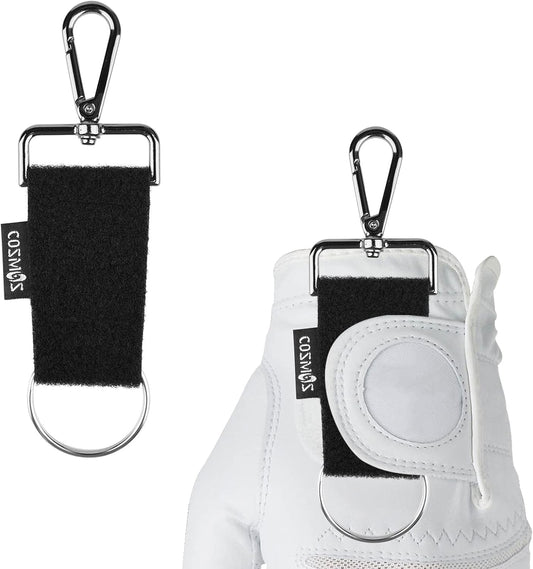 Cosmos Golf Glove Grabber Holder Golf Glove Belt Keeper Strap, Both Sides Loop with Metal Clip and Keyring, On Course Golf Club Bay Accessory for Carrying Golf Gloves, 2 Pcs