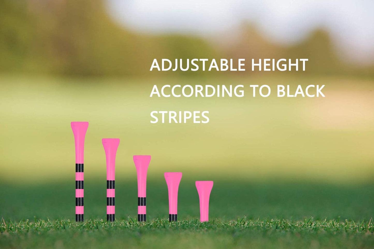 Wooden Golf Tees 3-1/4", 2-3/4", 2-1/8", 1-1/2" Available, 100 Count (Natural Color, White, Black, Blue, Red, Green, Yellow, Pink, Orange)