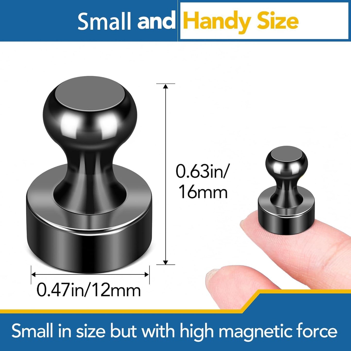 LOVIMAG Fridge Magnets 18Pcs Refrigerator Whiteboard Small Strong Magnet Classroom Kitchen Accessories Decorative Locker Set Decor Must Haves Office Calendar Refrigerador Magnetic Cute Crafts Black