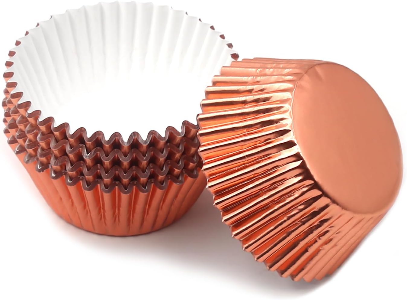 Standard Champagne Gold Foil Cupcake Liners Muffin Baking Cups for Party and More, 100-Count