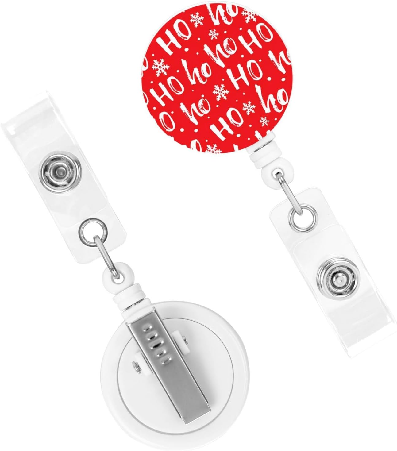 Merry Santa Claus Badge Reels Retractable Badge Holder with Clip for Id Name Tag Office Worker Student Teacher Nurse Doctor