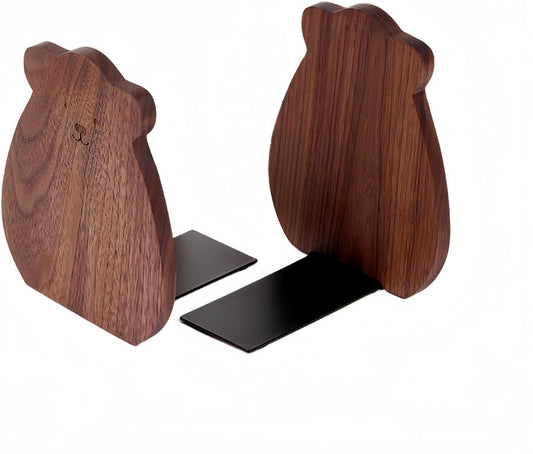Cute Bear-Shaped Book Ends for Shelves ，Detachable Design bookends for Heavy Books ，with Anti-Slip Foam Pads，an Ideal Gift for Book Fans(Pack of 2)