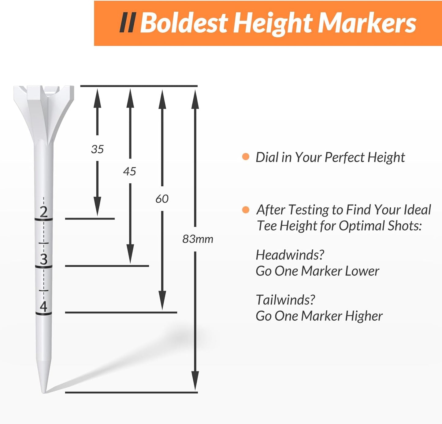 Plastic Golf Tees, 150 Pack (130 Driver Tees + 20 Iron/Hybrid Tees), Low Friction & Resistance, 4-Prongs Head Design to Reduce Friction & Side Spin