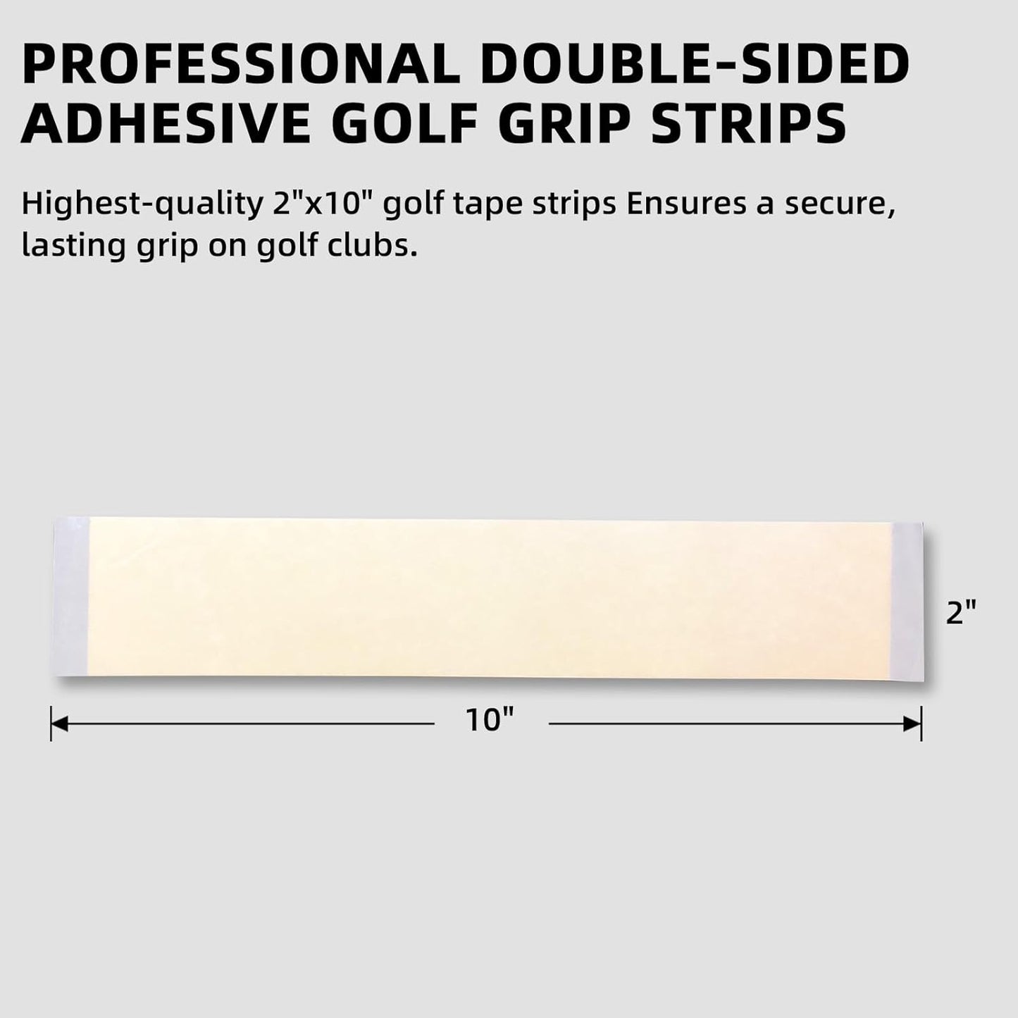 Crestgolf Golf Grip Tape 1.2U Thick Adhesive, 2" x 10" Solvent Activated Double Sided Adhesive Strips for Regripping Golf Clubs