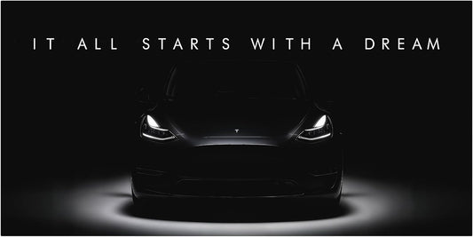 Motivational Wall Art for Office, Super Car Art Canvas, Inspirational Automotive Decor for Tesla Model Y Performance Sportscar Lovers, Motivational Wall Decor for Home, Car Poster (24" x 48" in)