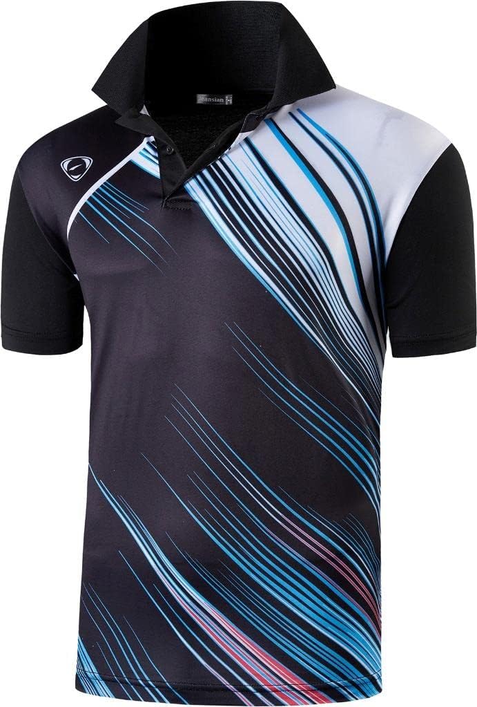 jeansian Men's Sport Outdoor Quick Dry Fit Short Sleeves Polo Tee Shirt Tshirt T-Shirt Tops Golf Tennis Bowling LSL195