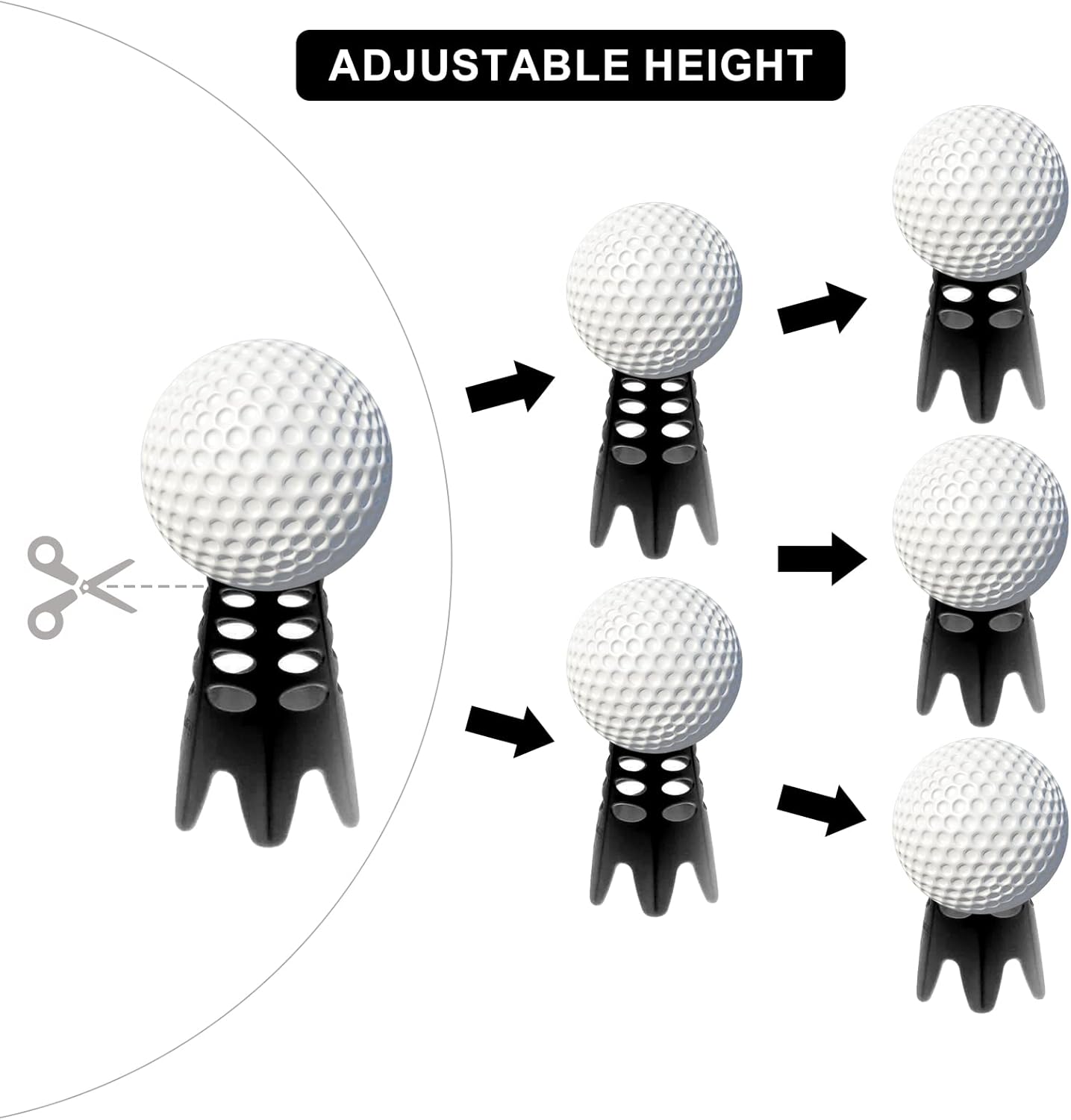 Golf Simulator Tees, Plastic Indoor Golf Mat Tees Practice Turf and Driving Range Winter Golf Tees (18 Pcs)