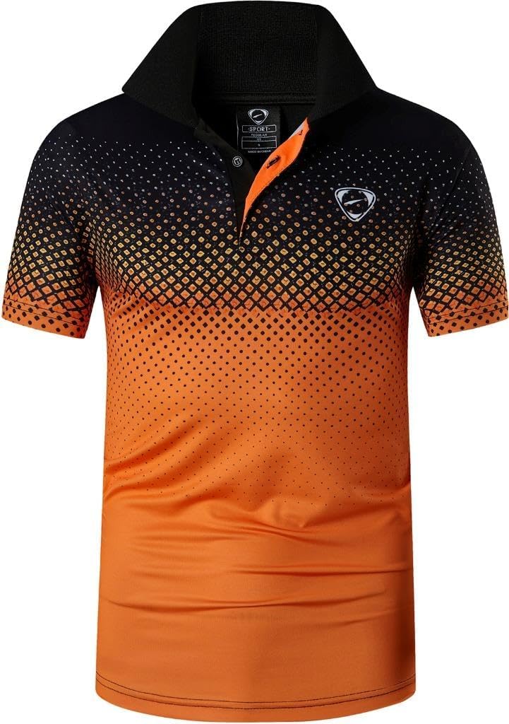 jeansian Men's Sport Outdoor Quick Dry Fit Short Sleeves Polo Tee Shirt Tshirt T-Shirt Tops Golf Tennis Bowling LSL195