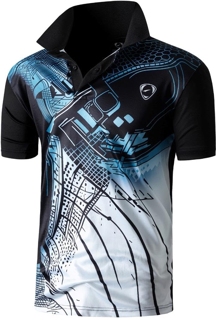 jeansian Men's Sport Outdoor Quick Dry Fit Short Sleeves Polo Tee Shirt Tshirt T-Shirt Tops Golf Tennis Bowling LSL195
