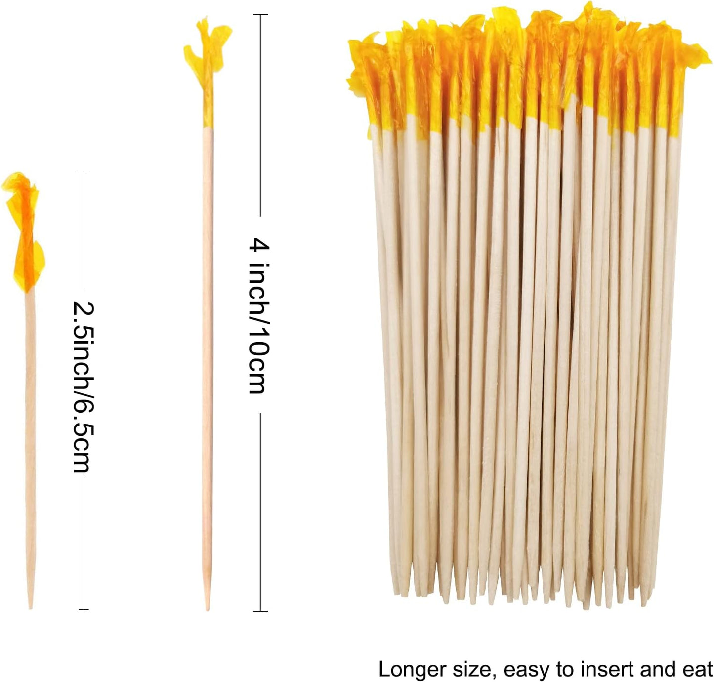 BLUE TOP Wood Frill Picks Frill Toothpicks 4 Inch Pack 1000,Decorative wood toothpicks,Cocktail Party Toothpicks for Fruit,Appetizers,Club Sandwiches,Great to use at Valentine's Day and Parties.