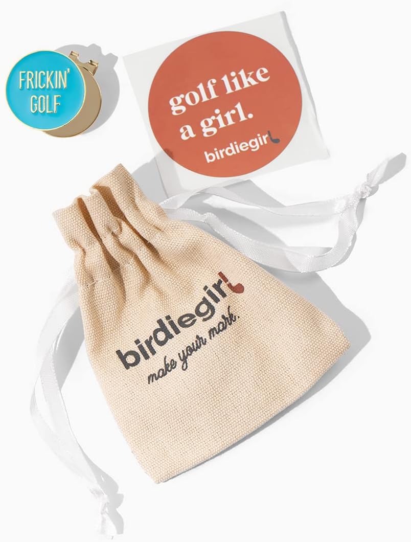 Birdie Girl Women's Golf Ball Marker Hat Clip, Magnetic Golf Ball Marker, Golf Bag Accessories