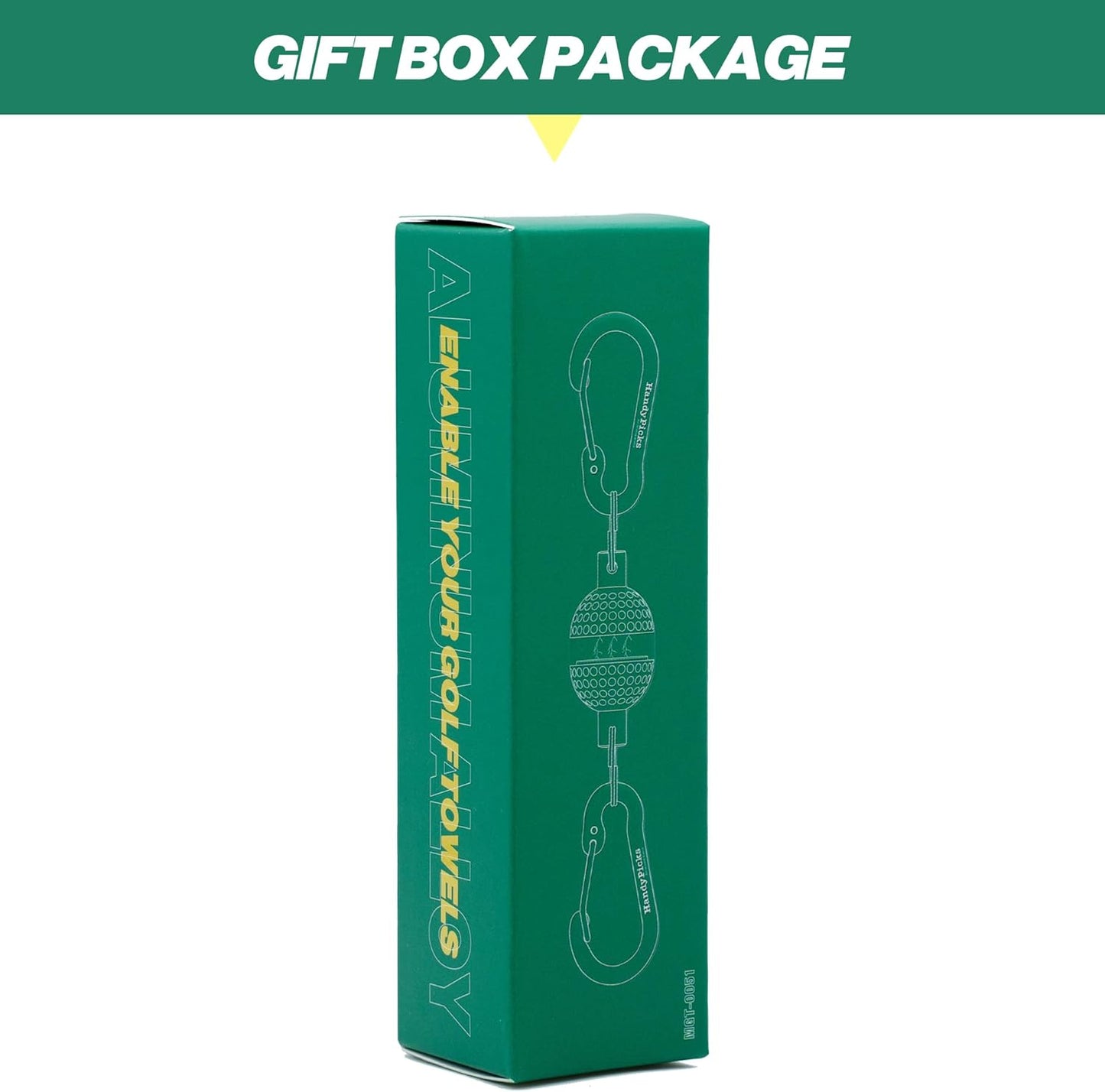 Handy Picks Magnetic Clip for Golf Towels, Original Mini Golf Ball Design, Industrial Neodymium Magnet for Strong Hold to Cart or Clubs, Essential Golf Accessory for Golf Lovers