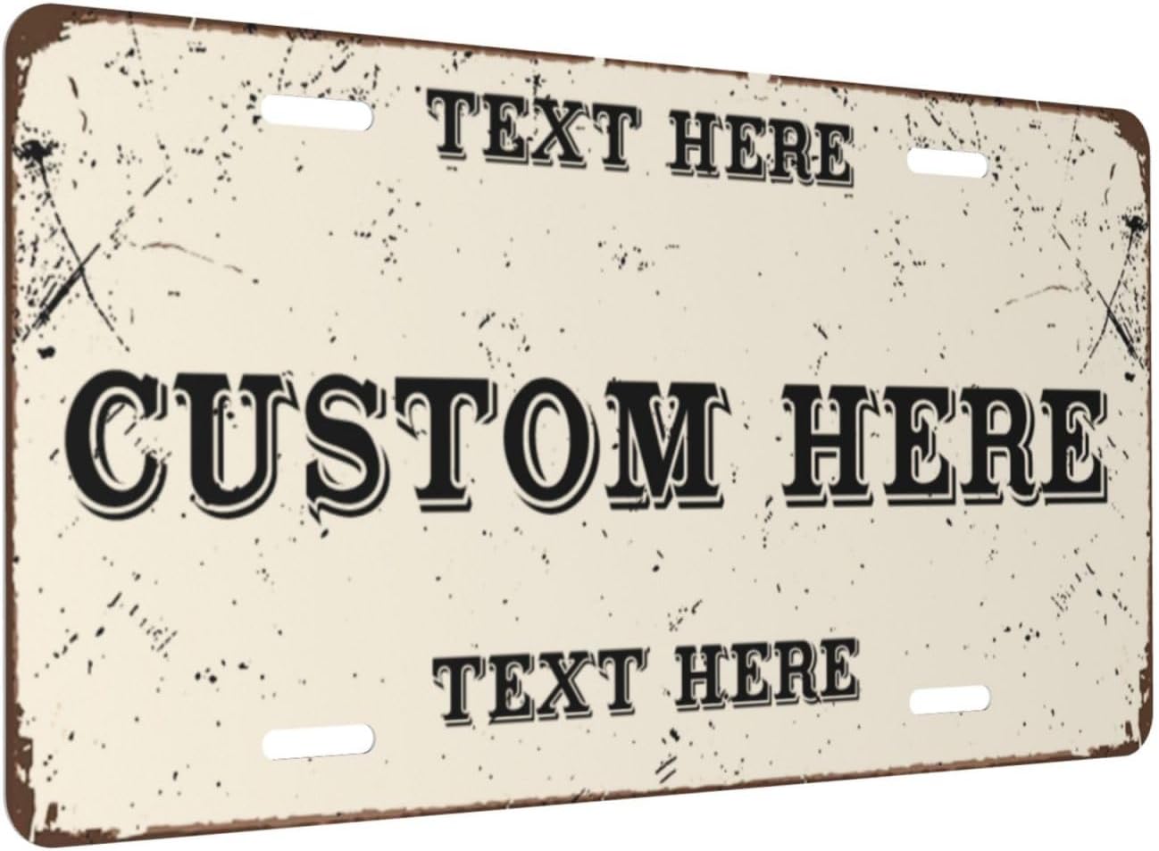 Custom Personalized Text Image Photo Design Customized Tag Aluminum License Plates for Front of Car 6x12 Inch-24
