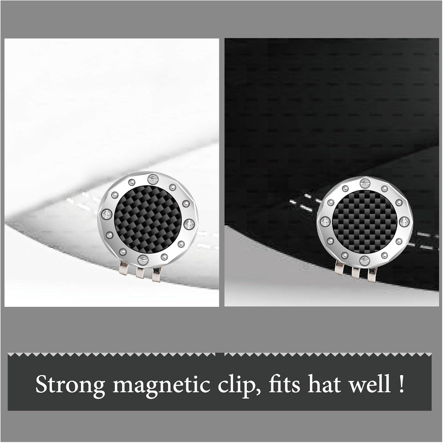 Golf Ball Marker with Carbon Fiber Ball Marker Bracelet, Golf Accessories, Golf Gifts, Golf Counter for Men Women