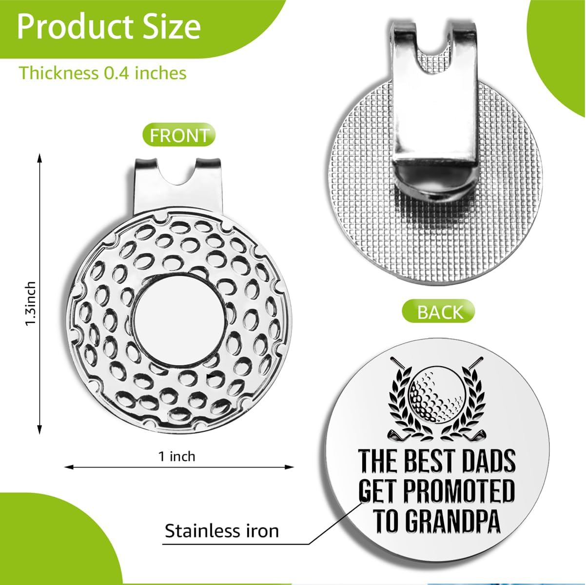 Best Dad by Par Golf Ball Markers, Men's Golf Accessories, Birthday Retirement Golf Gifts for Dad Husband Grandpa