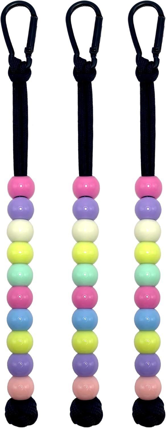 LAMIBEE Pack 3pcs, Golf Beads Count Stroke Score Counter, Durable 550 lbs Paracord String with 10 Beads, Easy Scorekeeping, Hand-Braided with Clip