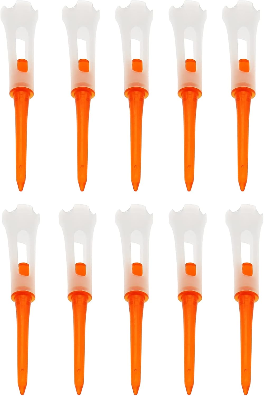 10 Pcs 3-1/4 Inch Plastic Golf Tees with 4-Prong Professional Performance Series Low Resistance Reduces Friction & Side Spin