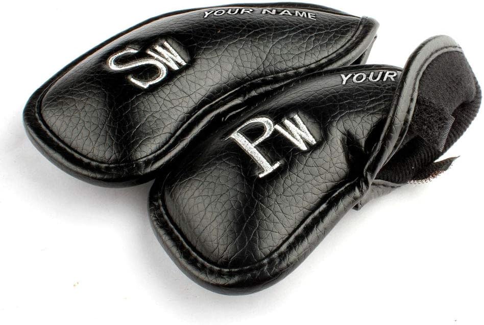 CRAFTSMAN GOLF 12pcs or 1pc Thick Synthetic Leather Golf Iron Head Covers Set Headcover Fit All Brands Callaway Ping Taylormade Cobra Etc. Also Custom Name