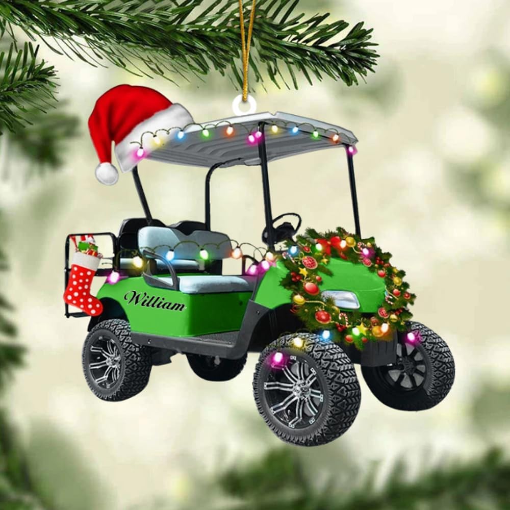 Personalized Golf Car Christmas Ornament, Christmas Ornament, Golf Cart Family, Golf Ornament, Golf Cart Ornament, Golf Christmas Ornaments, Golf Ornaments for Christmas Tree Gift for Golf Lovers/7