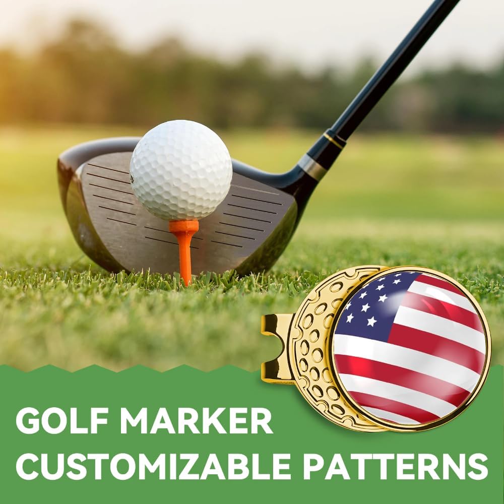 Custom Golf Ball Markers Hat Clip, Personalized Magnetic Hat Clip with Photo, Customized Ball Marker with Photo or Logo or Text for Golf Lovers, Retirement Beginners Gift