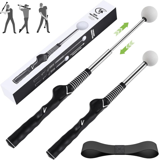 Retractable Golf Swing Trainer, Golf Grip Trainer and Golf Training Aid for Chipping Hitting