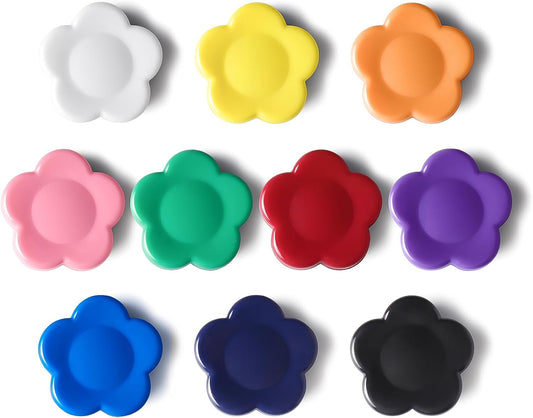 Fridge Magnets - 10 Pack Heavy Duty Refrigerator Magnets - Small Strong Magnets for Whiteboard, Lockers, Crafts, Kitchen, Office & Classroom - Decorative Cute Mini Sunflower Magnet (10 Colors)