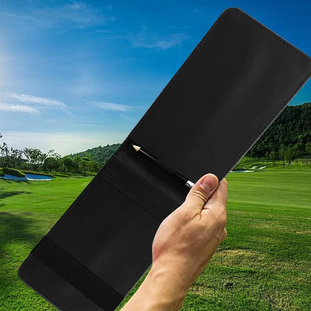 Myartte Golf Scorecard Holder Cover Yardage Book Cover with Golf Ball Marker and A Free Pencil 4.5 × 7.5 inches Black Blue Pink Multi-Color