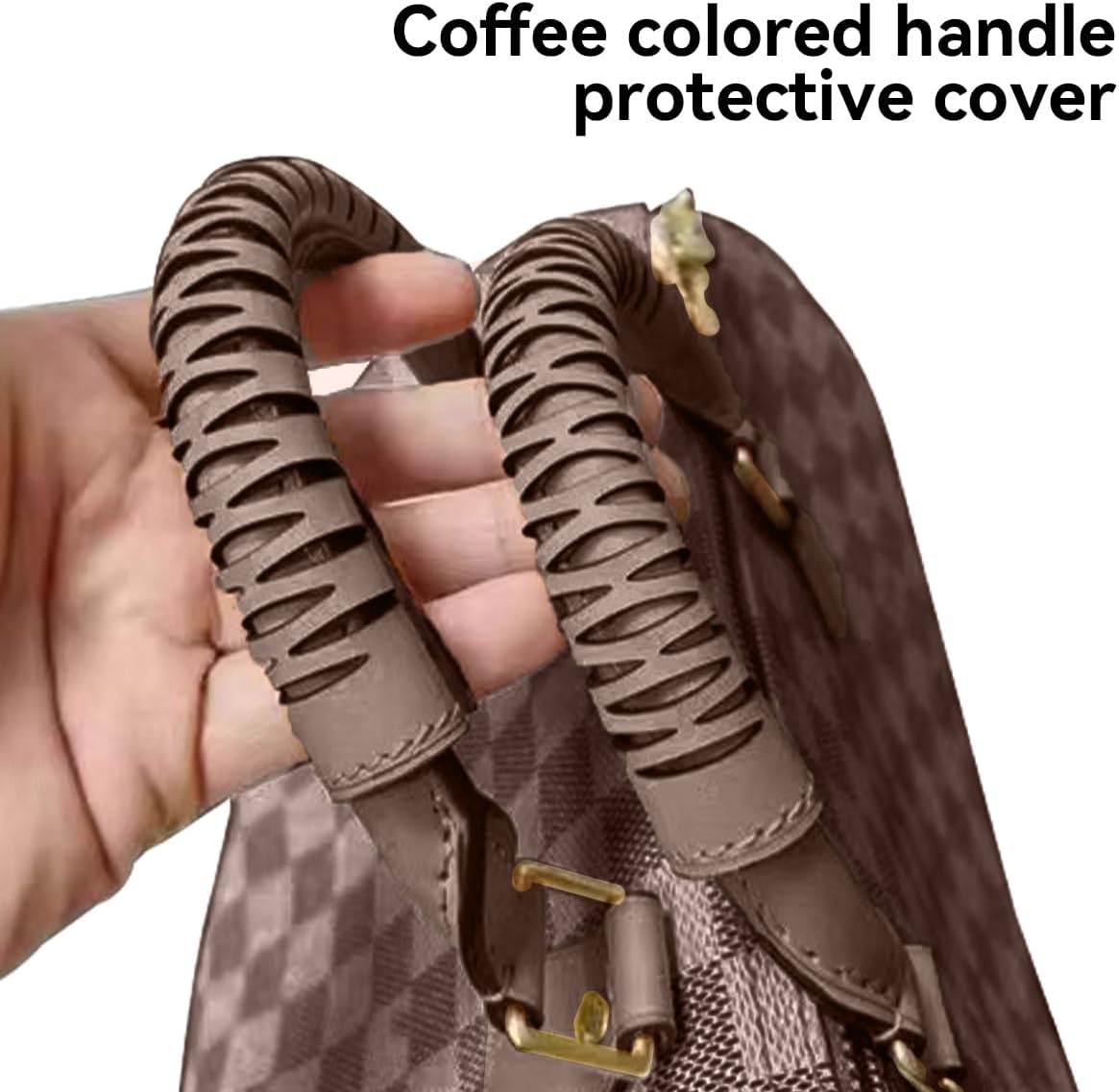 Jiesinlov 2Pcs Bag Handle Wrap Covers for Speedy 25 30 35,Vachetta Leather Grip Protector Strap,Stain and Abrasion Resistant(Coffee)