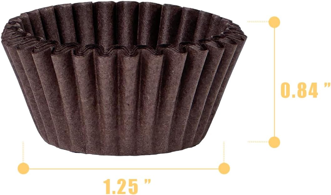 qiqee 600 Count Mini Cupcake Liners Coffee Muffin Liners Food Grade Baking Cups Paper No Smells（Small Size）