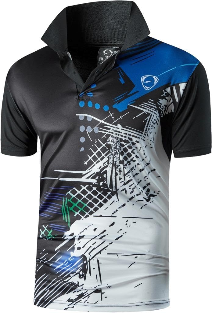 jeansian Men's Sport Outdoor Quick Dry Fit Short Sleeves Polo Tee Shirt Tshirt T-Shirt Tops Golf Tennis Bowling LSL195