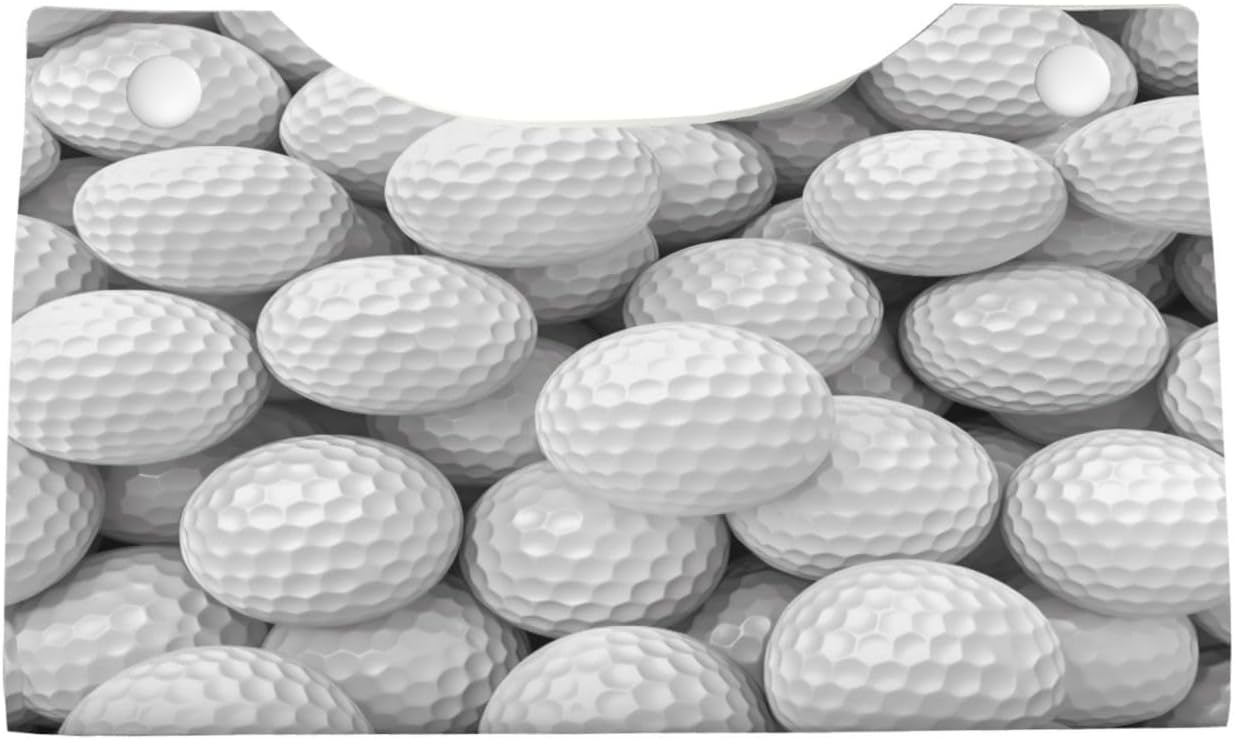 Tissue Box Cover Sport Golf Ball Rectangle PU Leather Tissue Box Holder for Car Bathroom Bedroom Desk Tabletop Decor