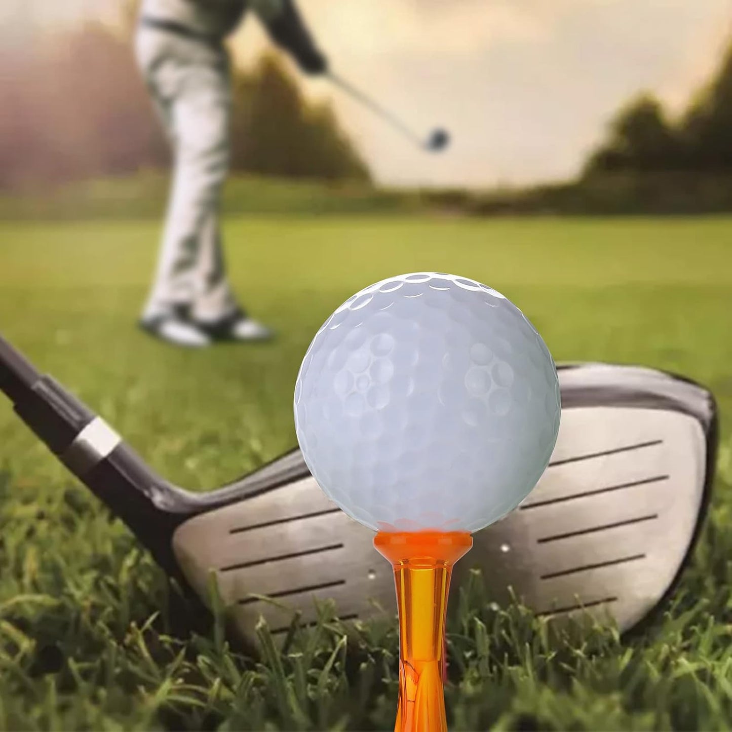 Golf Tees 3-1/4’’ 50 Count Plastic Golf Tees Reduced Friction & Side Spin Professional Unbreakable Golf Tees Durability and Stability Golf Tee