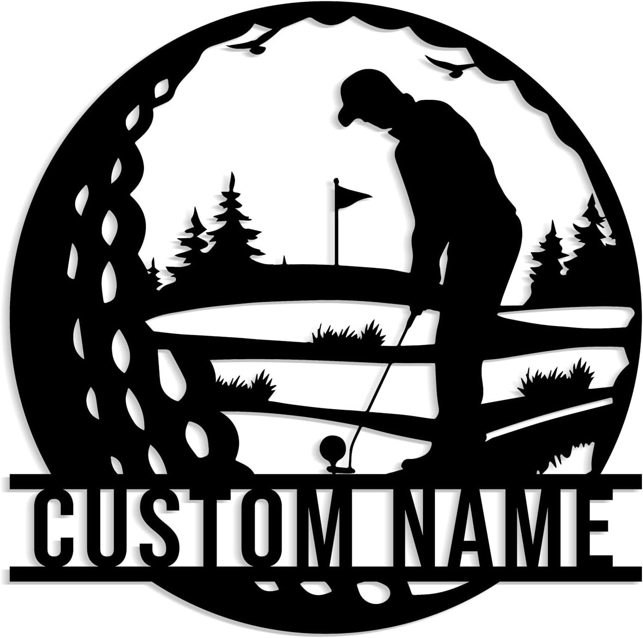 Custom Golf Metal Signs, Personalized Signage Wall Art Decor, Golfer Name Signs, Golf Metal Home Decor, Golf Club Signs (Style-5)