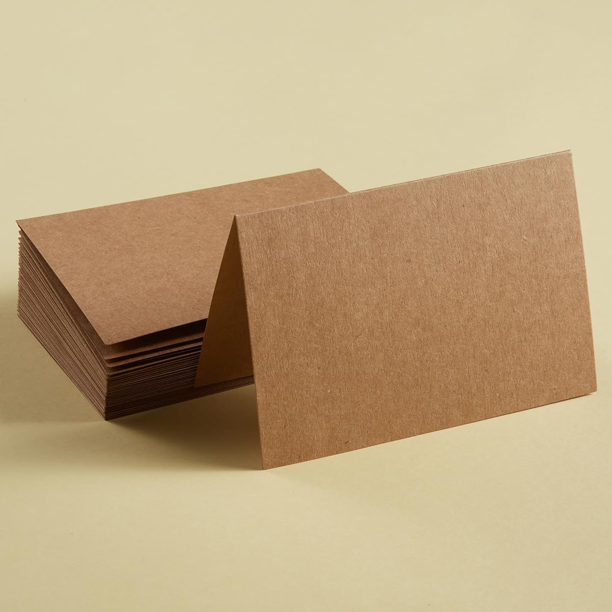 50 Pack Blank Cards Folded Cardstock Thank You Blank Greeting Cards for Invitations, Wedding, Greeting Cards, All Occasion DIY (Brown, 5x7)