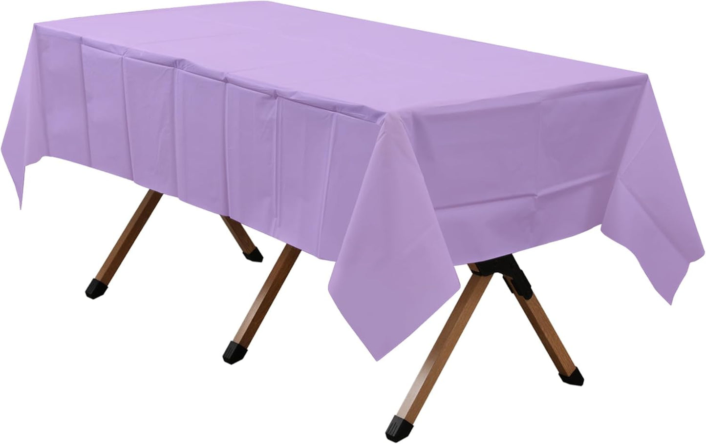 2 Pack Lavender Premium Plastic Tablecloth Rectangle 54 x 108 Inches Reusable Lilac Mauve Decorative Table Cover for Dining, Wedding, Party, Indoor and Outdoor use