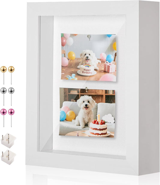 5x7 Mini Shadow Box Display Case Picture Frame with Soft Linen Back,Small Deep Black Shadow Box 5x7 for Flowers Medal Display Case Jersey pet Graduation Memorabilia Baby Ltems Crafts Photos